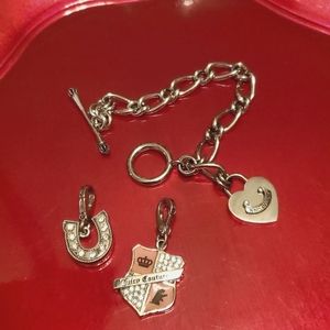 Stylish Juicy Couture charm bracelets with 2 charms. Charms are double sided 😍